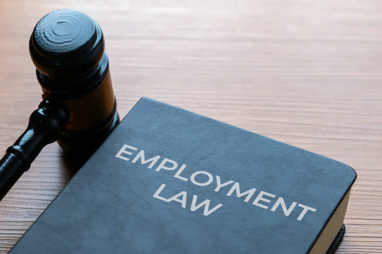 employment law book and gavel